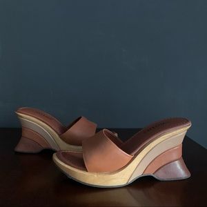 Vintage Sculptural Platform Wedge Sandals W7